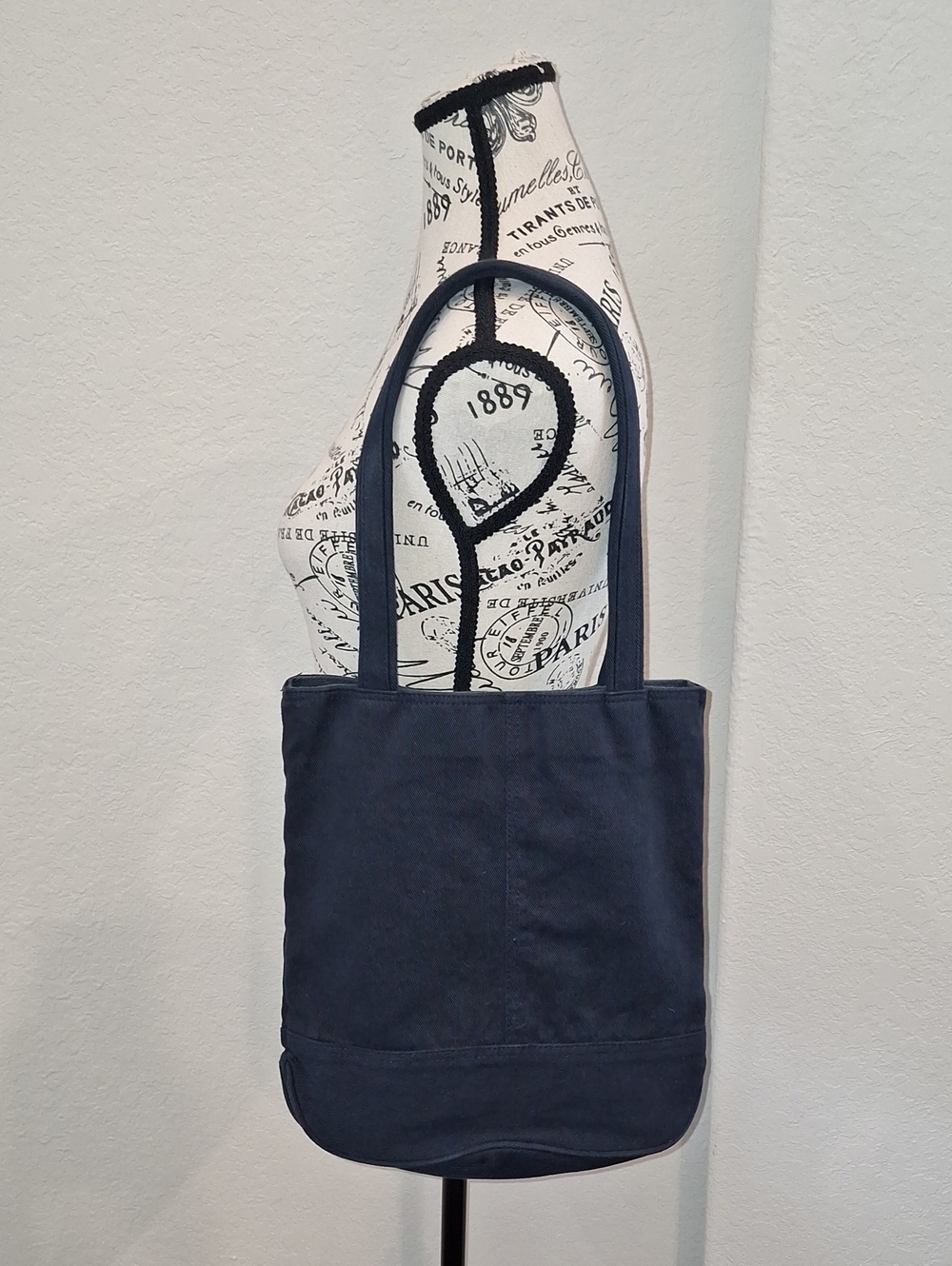 Brandy Melville Navy Blue 100% Cotton Tote Bag Classic Basic